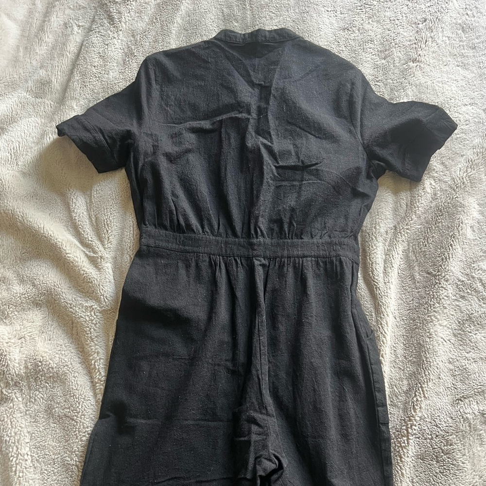 emory park Black Short-Sleeve Zip-Front Jumpsuit - Picture 4 of 6